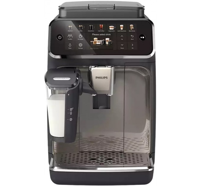 Кофемашина Philips Series 4400 LatteGo, 1.8л, зерно+мол., автомат.капуч, дисплей, авторецептов -12, черный