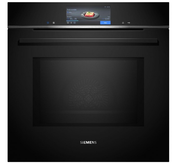 Духовой шкаф Siemens электрический, 67л, A, дисплей, конвекция, пиролиз, ф-ция СВЧ, черный