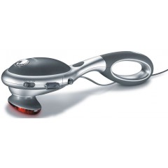 Массажер Beurer для тела, от сети , 2 насадки, 2 режима, инфракрасные лучи, сьемная ручка, серый