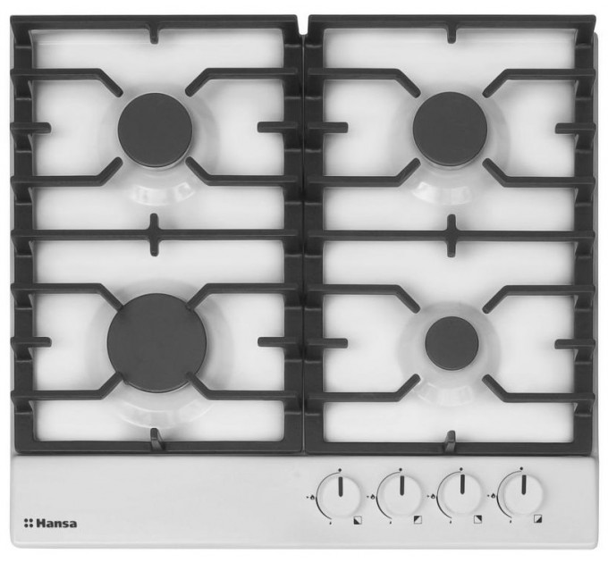 Варочная поверхность Hansa газовая, 59см, чугун, белая