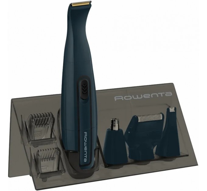 Тример Rowenta Specialist, для бороди, вусів і носа, ААx1, вібраційний мотор, насадок-5, титан.напил., синій