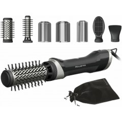 Фен-щетка Rowenta Renewal Brush Active, 1000Вт, режимов-3, иониз-я, хол. обдув, вращ. насадка, керамика, черный