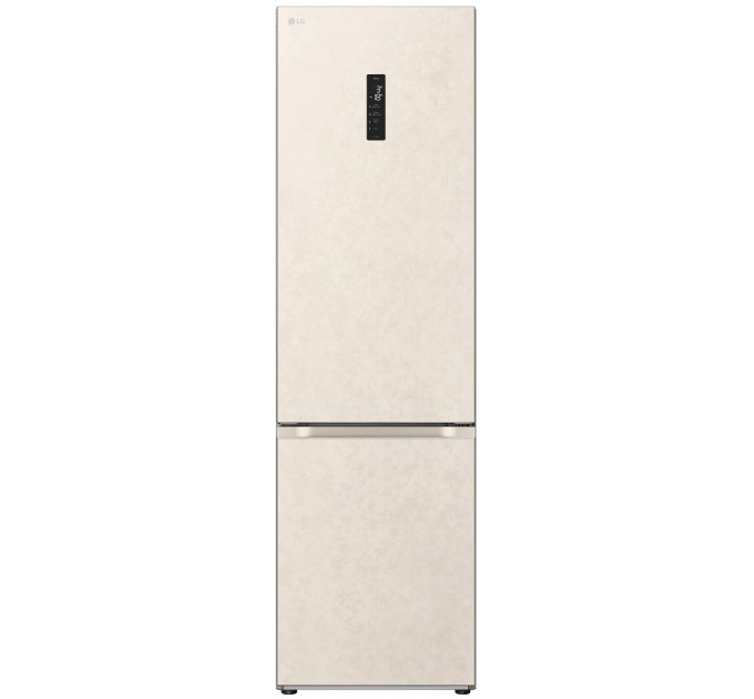 Холодильник LG з нижн. мороз., 203x60х68, холод.відд.-277л, мороз.відд.-110л, 2дв., E, NF, інв., диспл зовн., Fresh Сonverter, Metal Fresh, бежевий