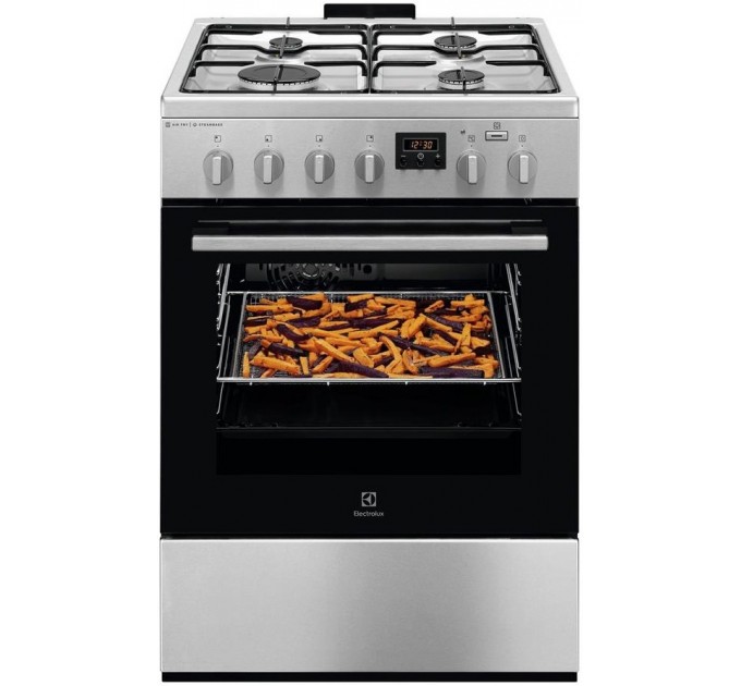 Плита Electrolux комбинированная, 58л, 60x60см, дисплей, конвекция, пар, нерж