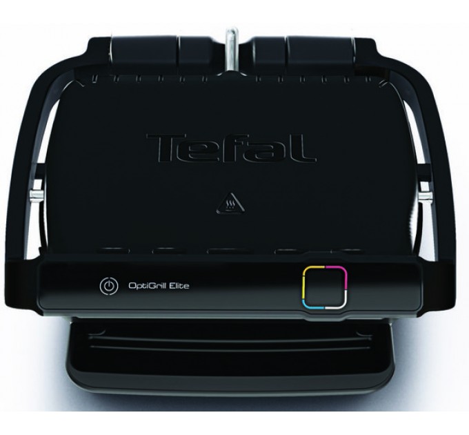 Гриль Tefal прижимной OptiGrill Elite 2000Вт, темп. режимов-15, съёмные пластины, металл, черный
