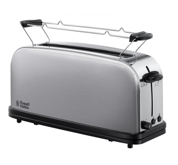 Тостер Russell Hobbs Oxford 1000Вт, довгі слоти, метал, сріблястий