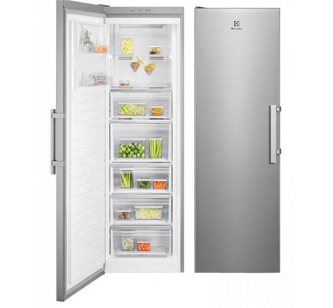 Морозильна камера Electrolux, 186x60х65, 278л, E, NF, інв., нерж