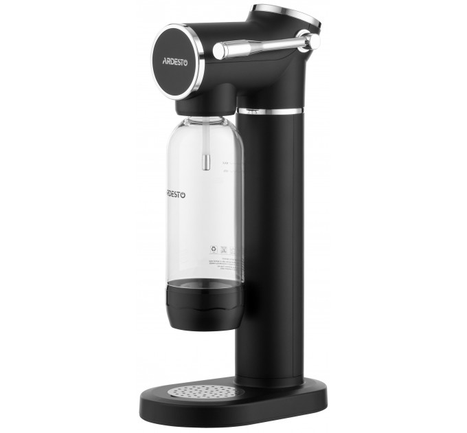 Сифон для газування води ARDESTO, підключення балону- різьба, пляшка 1л, важіль, чорний