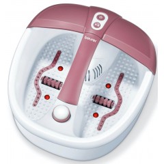 Массажная ванночка Beurer для ног, от сети , 3 насадки, поддерж. температуры воды, ароматерапия, бело-розовый