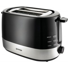 Тостер Gorenje, 850Вт, пластик/ металл , функц. розморож, автовідключення, чорний