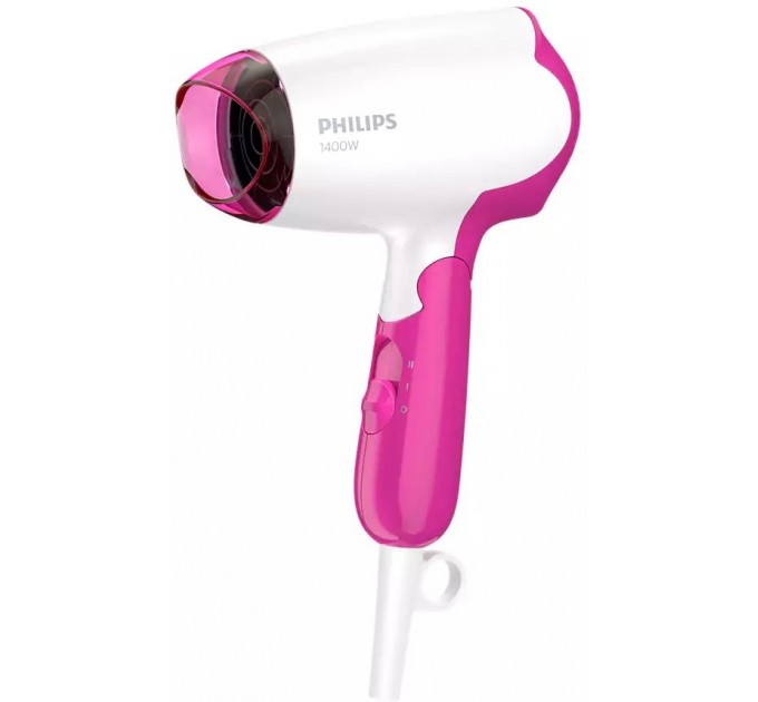 Фен Philips DryCare Essential дорожный, 1400Вт, режимов-2, хол. обдув, розовий