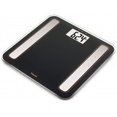 Весы Beurer напольные диагностические, 180кг, подсвеч., дисплея, 1хCR2032,стекло,черный