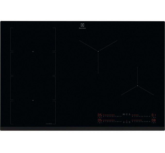 Варочная поверхность Electrolux индукционная, 80см, расширенная зона, Hob2Hood, черный