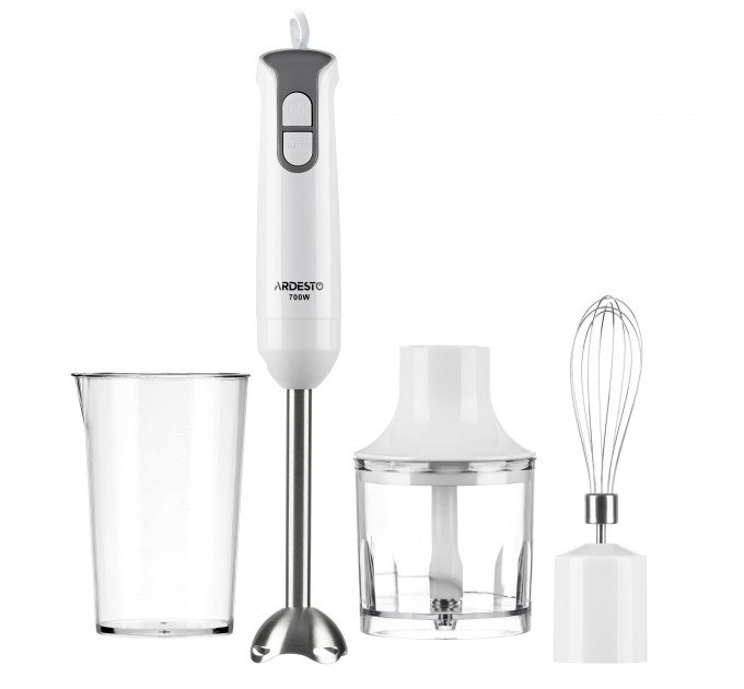 Блендер заглибний ARDESTO 700Вт, 3в1, чаша-600мл, білий