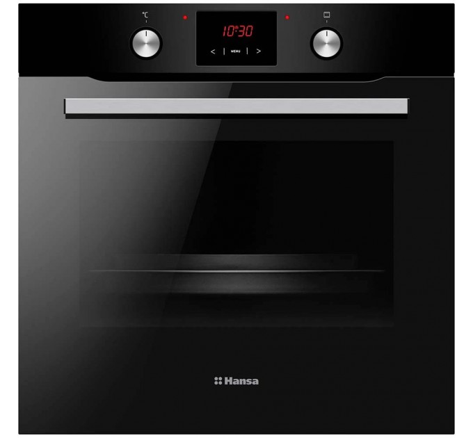 Духовка электр. Hansa, 60см, 77л, A, гриль , эмаль легкой очистки, диспл., телескоп, черный