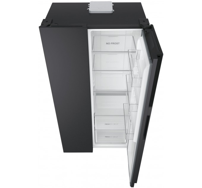 Холодильник Haier SBS, 177.5x91х64.7, холод.відд.-337л, мороз.відд.-177л, 2дв., А++, NF, інв., дисплей, чорний