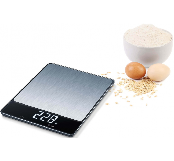 Весы Beurer кухонные 15кг, АААx4 в комплекте, стекло, нержавеющая сталь