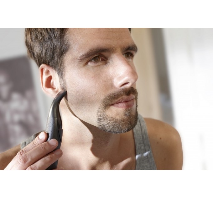 Тример Philips Multigroom series 1000, для бороди і вусів, 1хАА, насадок-4, сталь, чорний