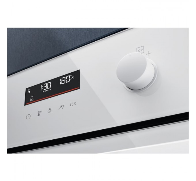 Духовой шкаф Electrolux электрический, 72л, A+, пар, дисплей, конвекция, телескопические направляющие, белый