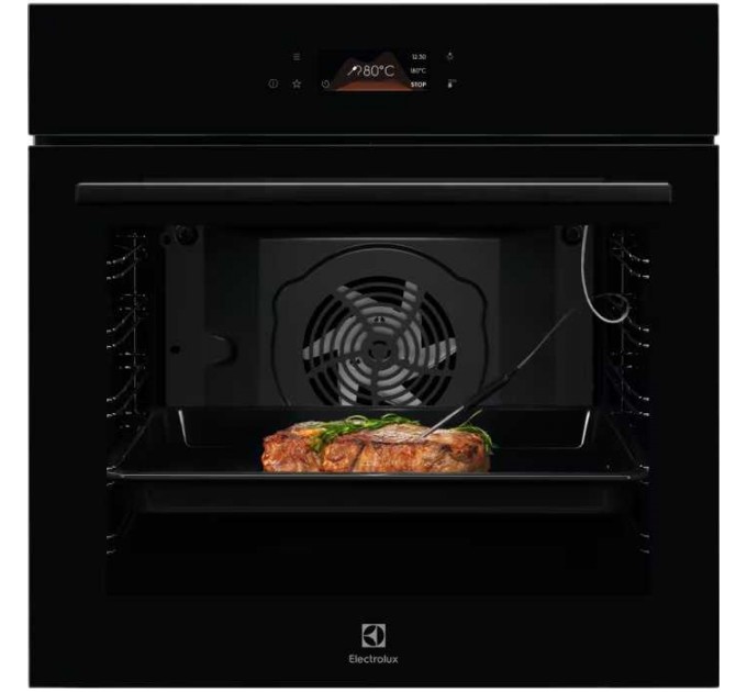 Духова шафа Electrolux електрична, 72л, A+, дисплей, конвекція, піроліз, телескопічні напрямні, чорний