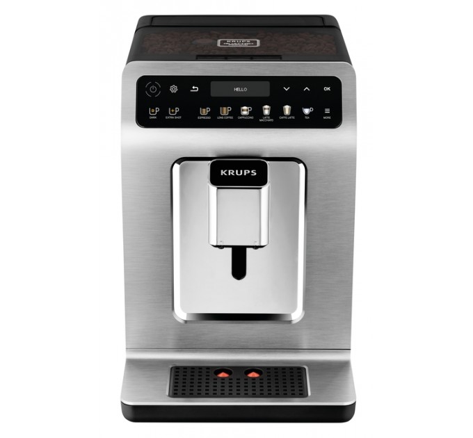 Кофемашина Krups Evidence 2.3л, зерно, автомат.капучинатор, OLED диспл, авторецептов - 19, серо - черный