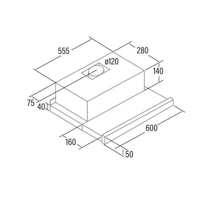Вытяжка Cata телескопическая, 60см, 600м.куб/ч, TF-5260 x, нерж