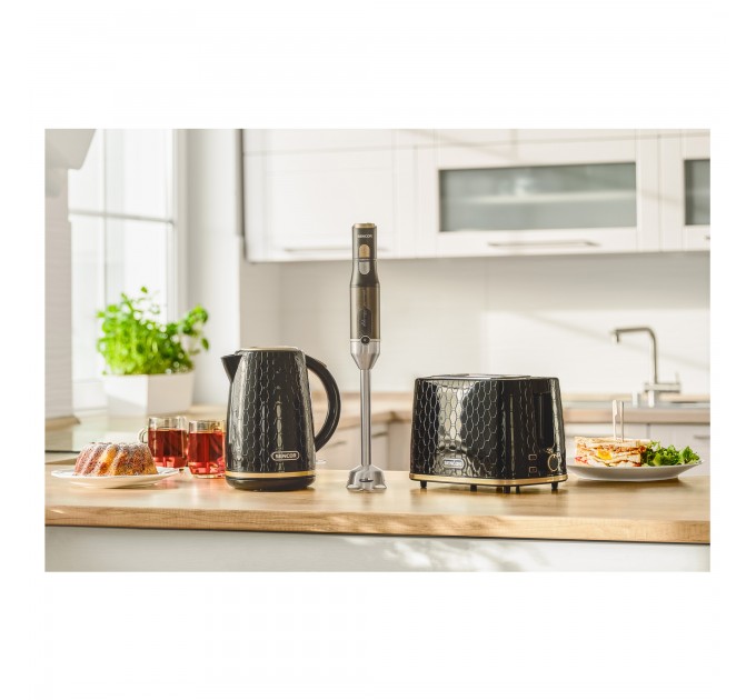 Блендер Sencor погружной 1200Вт, 6в1, чаша-800мл, вспениватель молока, черный