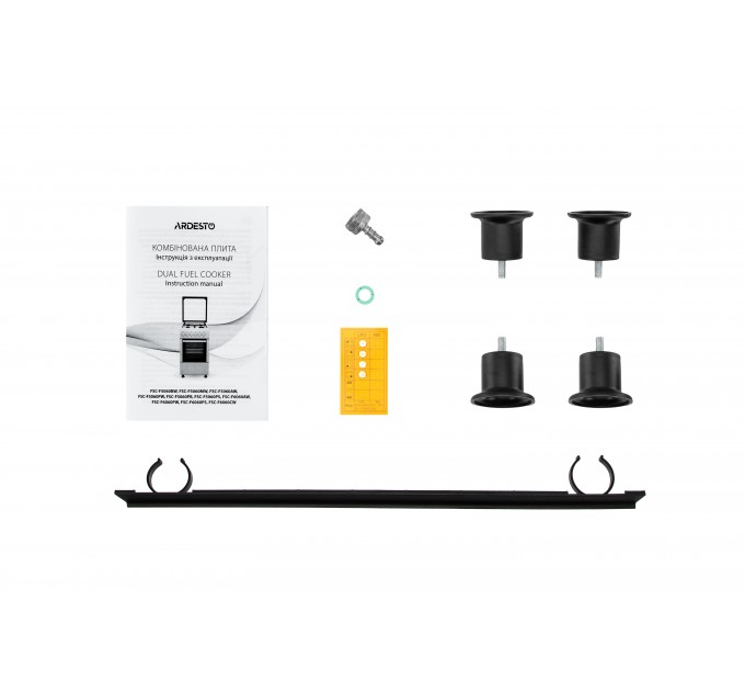 Плита ARDESTO комбі, 52л, 50x60см, конвекція, чавун, підсвічування, форсунки LPG (підключення газового балона), сріблястий