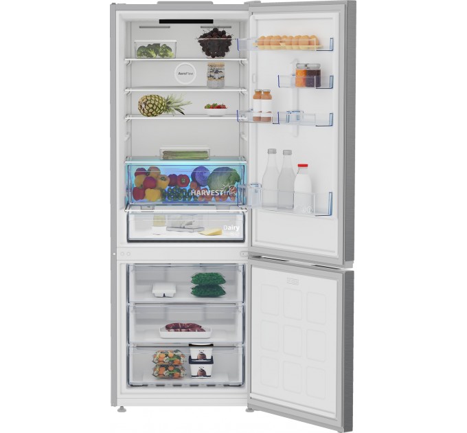 Холодильник Beko с нижн. мороз., 192x70x74.5, xолод.отд.-2340л, мороз.отд.-150л, 2дв., D, NF, дисплей, HarvestFresh, нерж