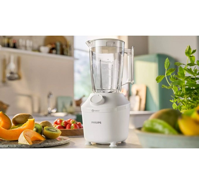 Блендер Philips стационарный 3000 series 450Вт, чаша-1900мл, чопер, импульсный режим, белый