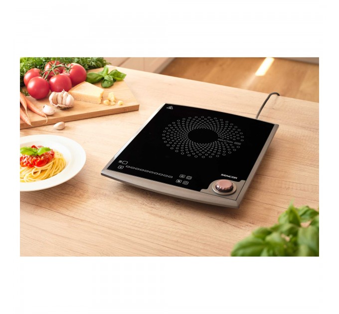 Плитка настільна Sencor індукційна , комф. - 1, 2кВт, управл - сенсорно-мех., чорний