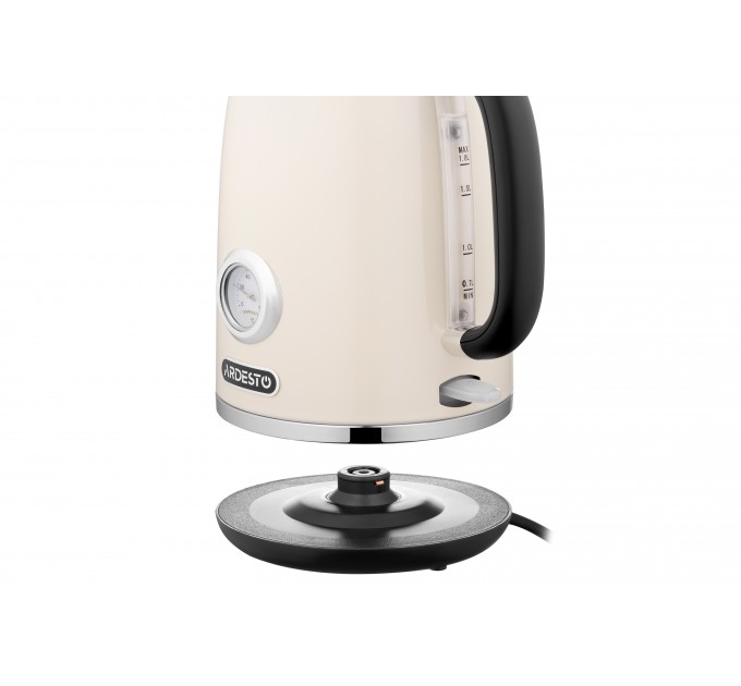 Електрочайник ARDESTO Vintage Dream 1.8л, Strix, метал, бежевий глянцевий