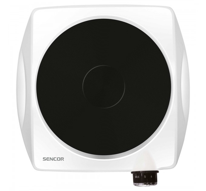 Плитка настільна Sencor електрична, конфорок - 1 на 1.5кВт, керування - мех., білий