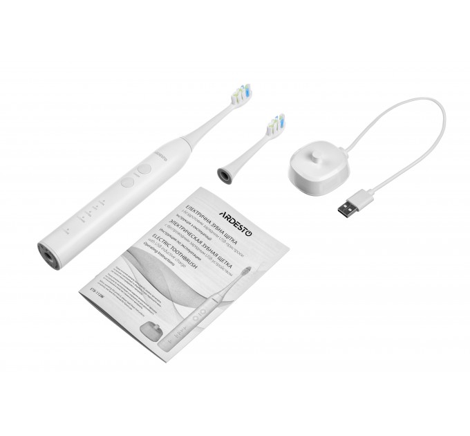 Щітка зубна електр. ARDESTO, ETB-112W, 40т. колив/хв, насадок-2, IPX7, білий