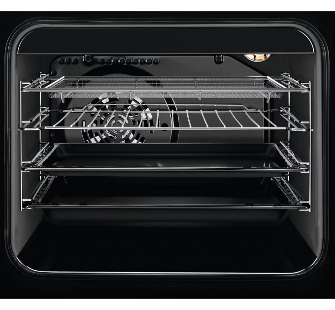 Плита Electrolux электрическая стеклокерамическая, 58л, 50x60см, конвекция, пар, черный