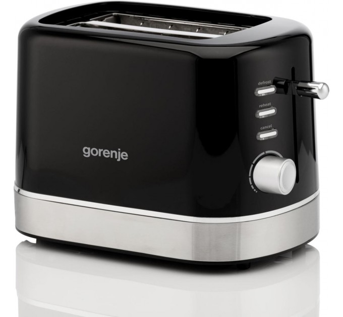 Gorenje toaster 850Вт, подогрев, разморозка, пластик, черный