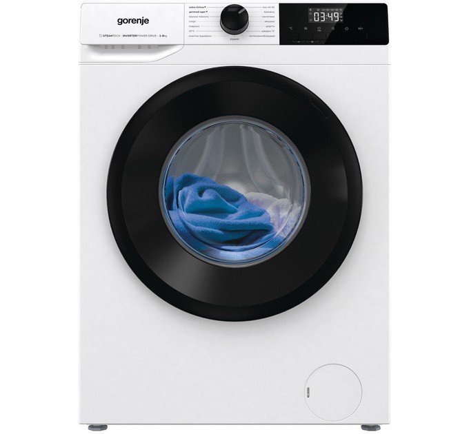 Стиральная машина Gorenje фронтальная, 8кг, 1400, A+++, 55см, дисплей, пар, инвертор, белый