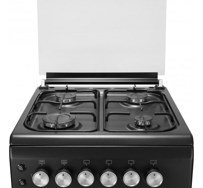 Плита ARDESTO газовая, 50л, 50x60см, электроподжиг, подсветка, термометр, кофе адаптер, откидной ящик, форсунки LPG (подключение газового баллона), черный