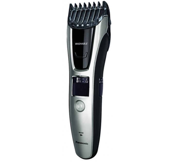 Триммер Panasonic для бороды, усов и головы, сеть+акум., насадок-2, кейс, сталь, чорно-серый