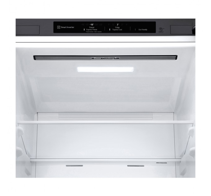 Холодильник LG с нижн. мороз., 186x60х68, холод.отд.-234л, мороз.отд.-107л, 2дв., E, NF, инв., диспл внутр., зона св-ти, серый темный