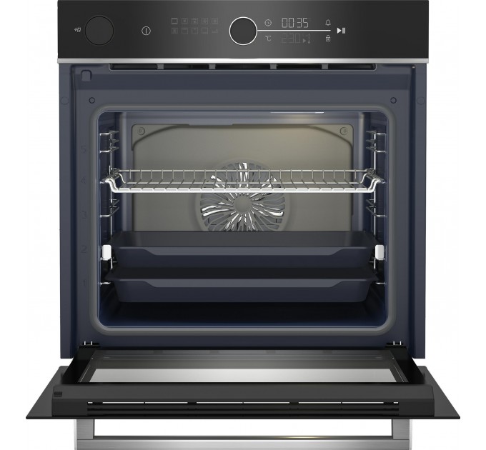 Духова шафа Beko електрична, 72л, A+, дисплей, конвекція, пара, телескопічні направляючі, нерж.