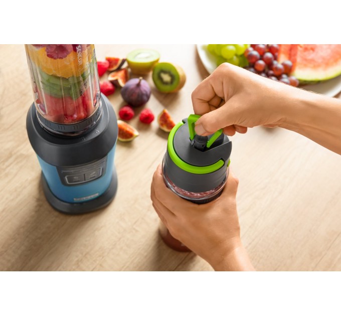 Блендер для смузи Sencor стационарный 800Вт, 2 емкости, чаша-600мл, титановые лезвия, синий