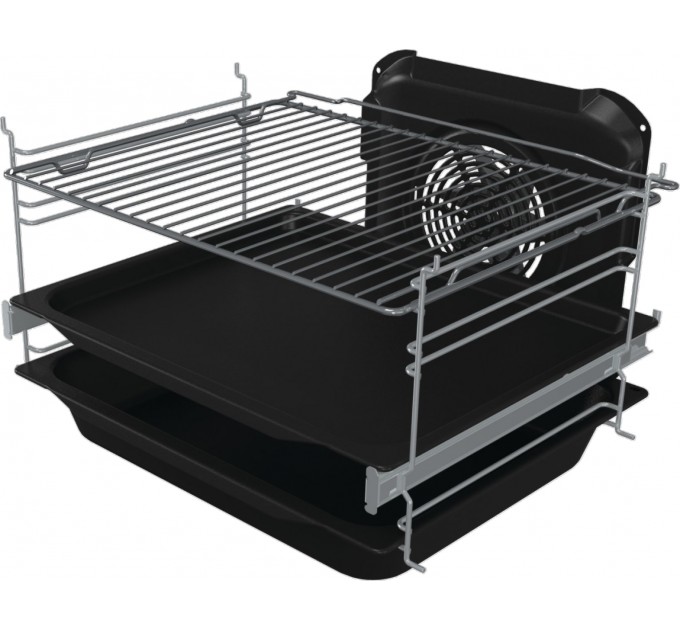 Плита Gorenje электрическая стеклокерамическая, 70л, 50x60см, дисплей, приготовление с паром, программатор, белый