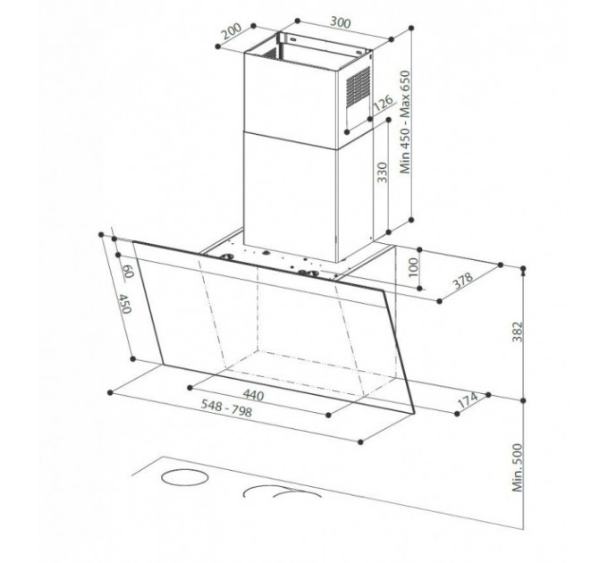 Вытяжка Faber наклонная, 55см, 1202м.куб/ч, Daisy Wh A55, белый