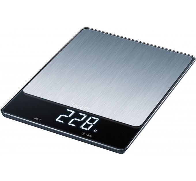 Весы Beurer кухонные 15кг, АААx4 в комплекте, стекло, нержавеющая сталь