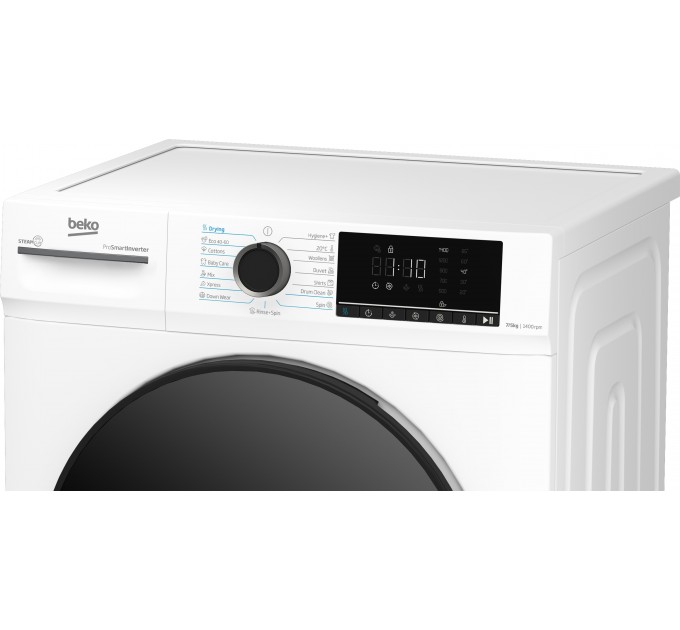 Стирально-сушильная машина Beko фронтальная, 7(5)кг, 1400, D, 52см, дисплей, инвертор, пар, белый