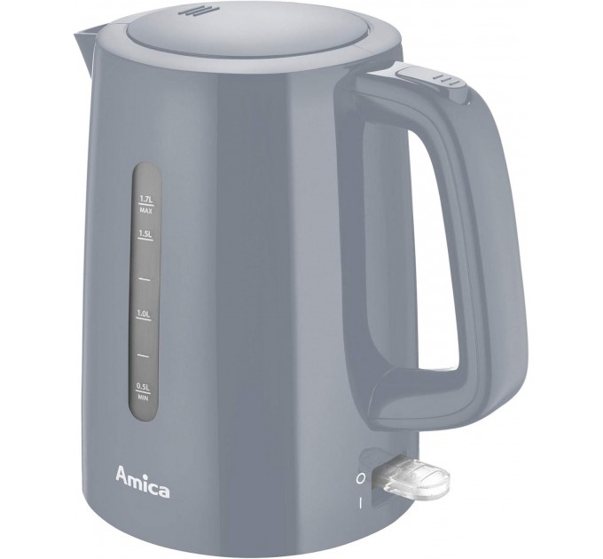 Электрочайник Amica 1.7л, пластик, серый