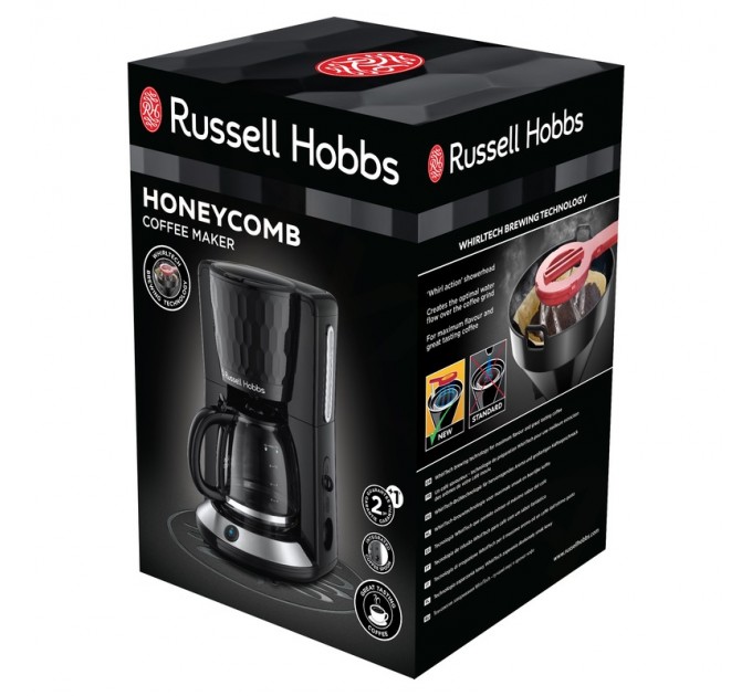 Кофеварка Russell Hobbs капельная Honeycomb 1.25л, молотый, черный