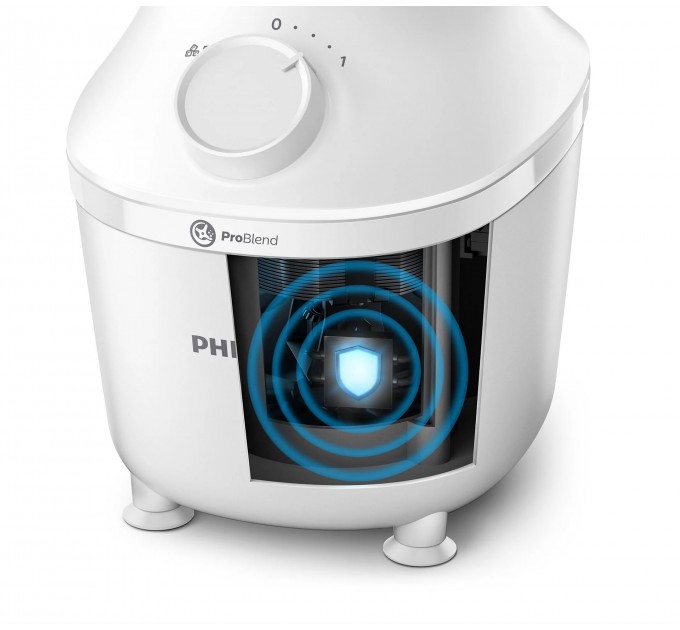 Блендер Philips стационарный 3000 series 450Вт, чаша-1900мл, чопер, импульсный режим, белый