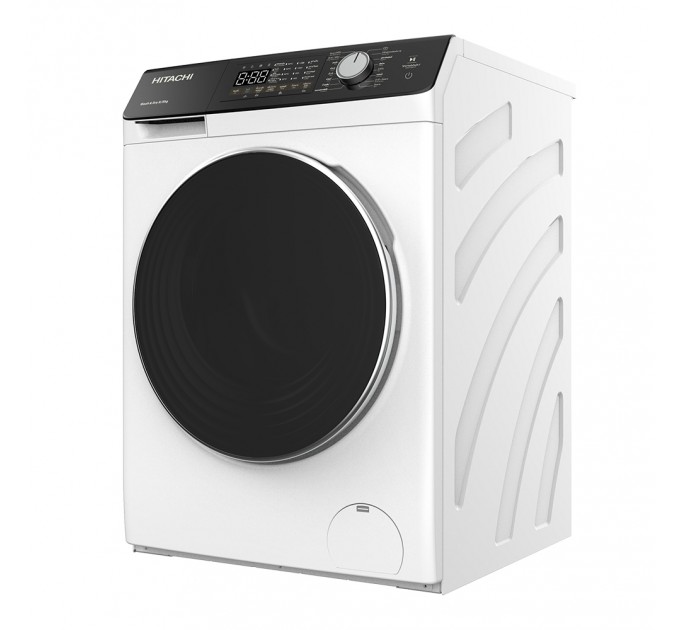 Стирально-сушильная машина Hitachi фронтальная, 8(5)кг, 1400, A, 60см, дисплей, пар, инвертор, белый